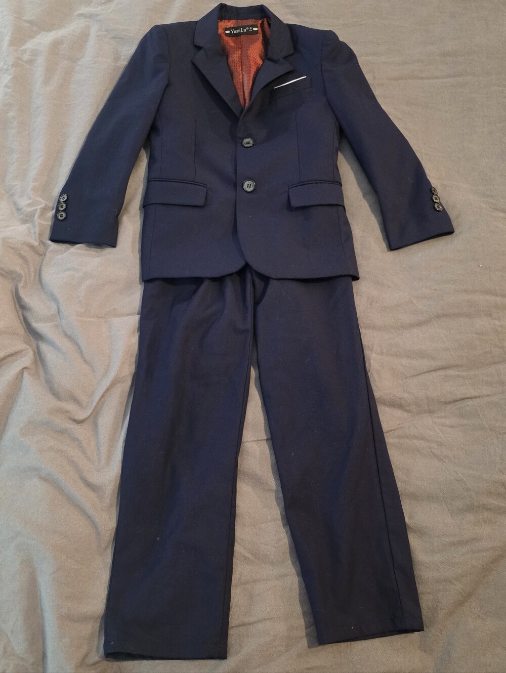 Boys Navy Two-Piece Suit Set by